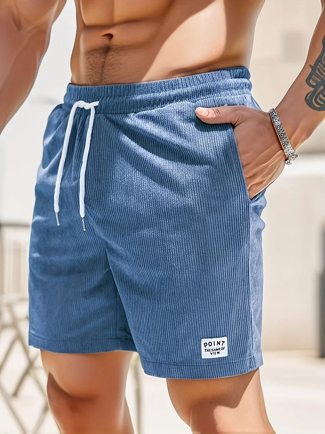 Stiliga herr-shorts med randigt mönster och bekväm passform – Eli