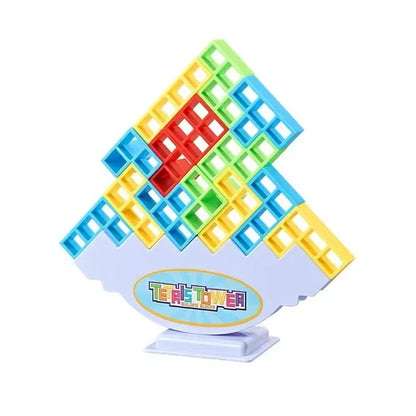 Buntes Tetris-Turmspiel aus Kunststoff, Balancespielzeug für Kinder, Lernspielzeug.
