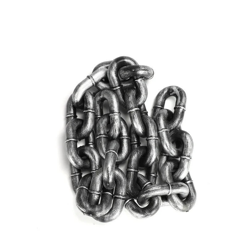 Metallkette aus Edelstahl, silber, schwere Glieder, robust, vielseitig einsetzbar, langlebig.