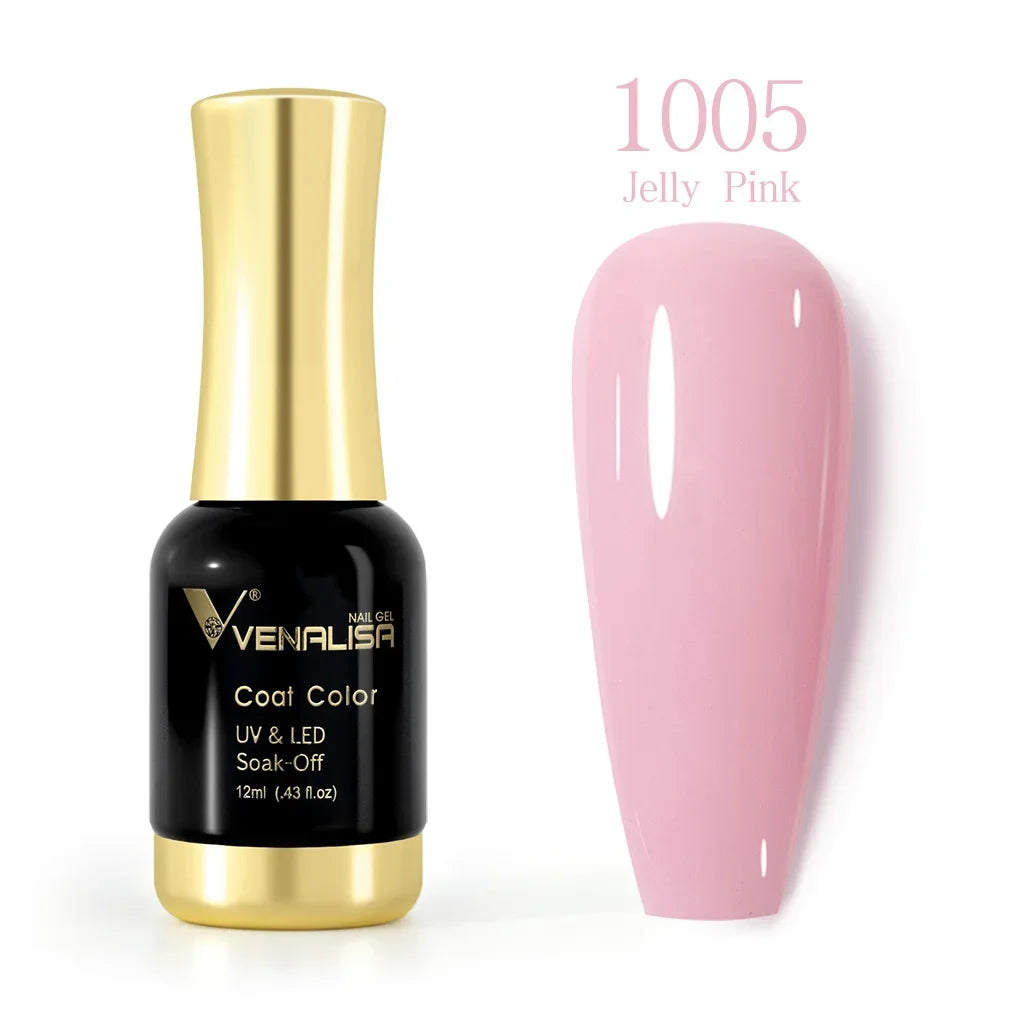 Venalisa Nagellack Jelly Pink 1005, UV LED, 12ml, Soak-Off, glänzend, rosa.