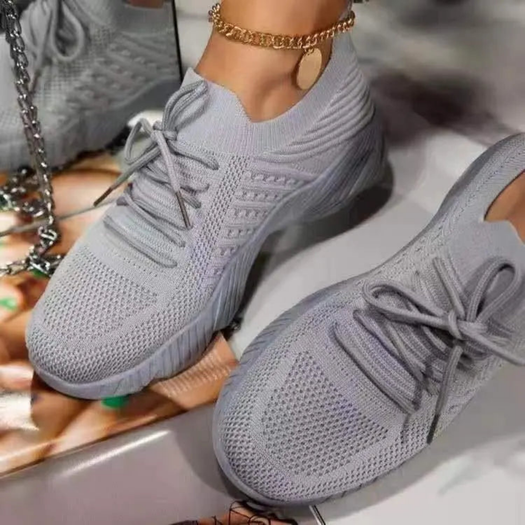 Andningsbara chunky-sneakers för dam med snörning – Saphira