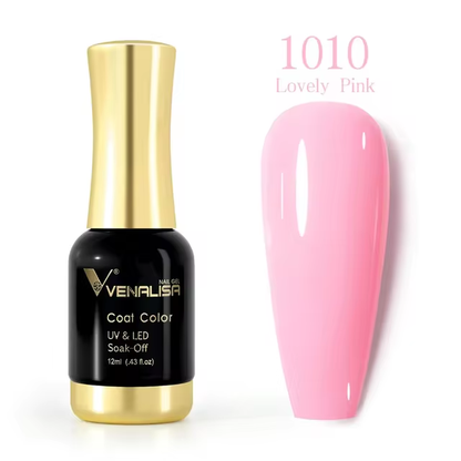 Venalisa Nagellack 1010 Lovely Pink, UV & LED, 12ml, rosa, glänzend, Soak-Off Gel, Flasche.