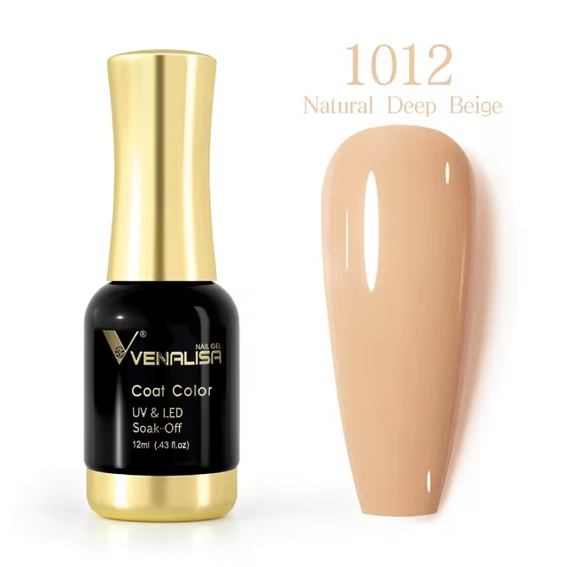 Venalisa Nagellack 1012, natürlicher Beige-Ton, UV-LED, 12ml, glänzend, langlebig.