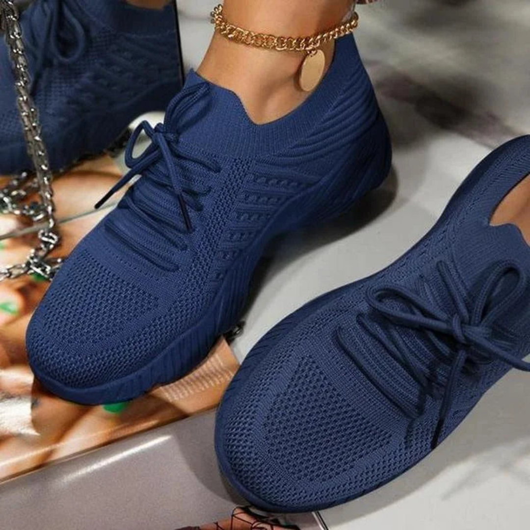Andningsbara chunky-sneakers för dam med snörning – Saphira