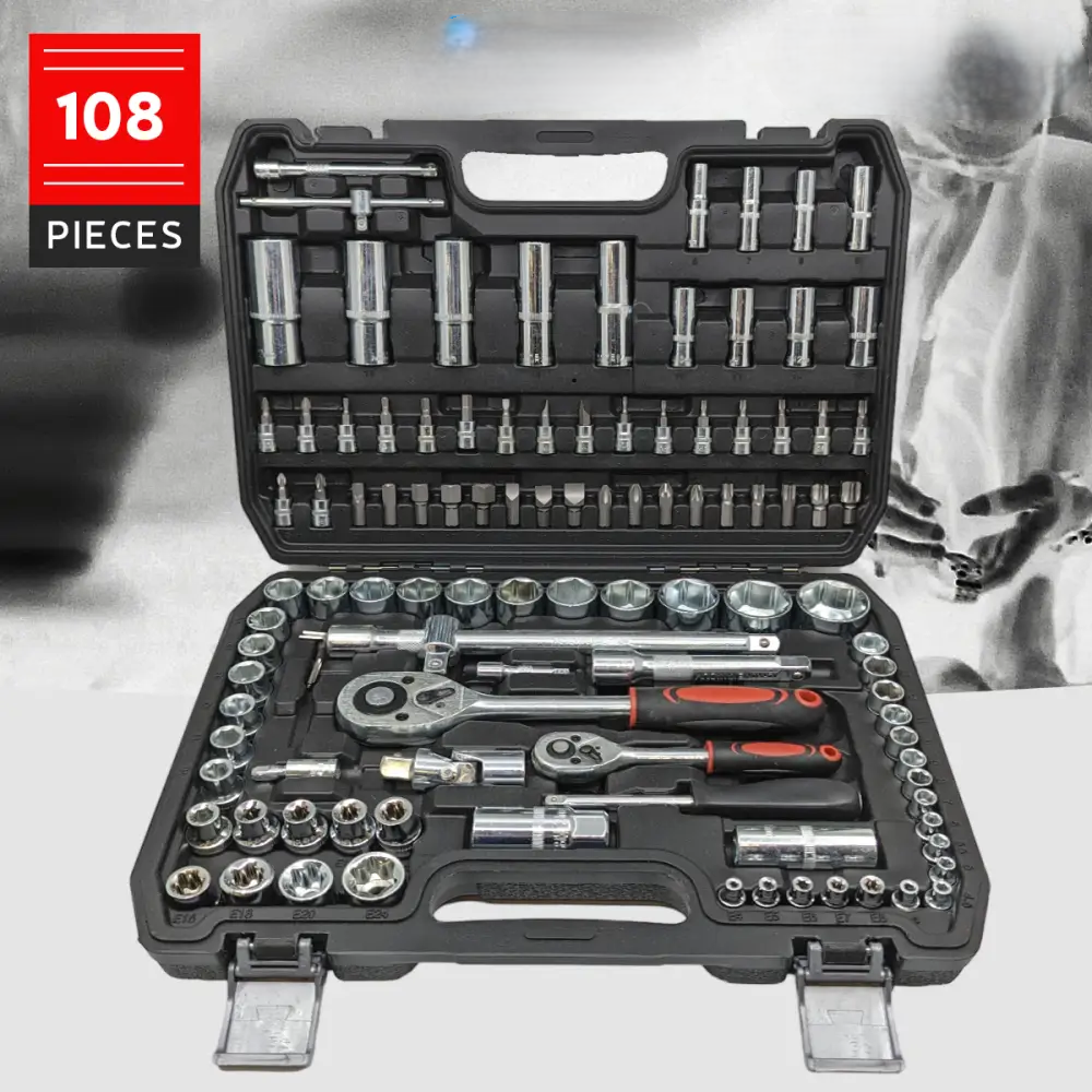 108-delars spärrnyckelsats av krom-vanadium – TorqueMaster