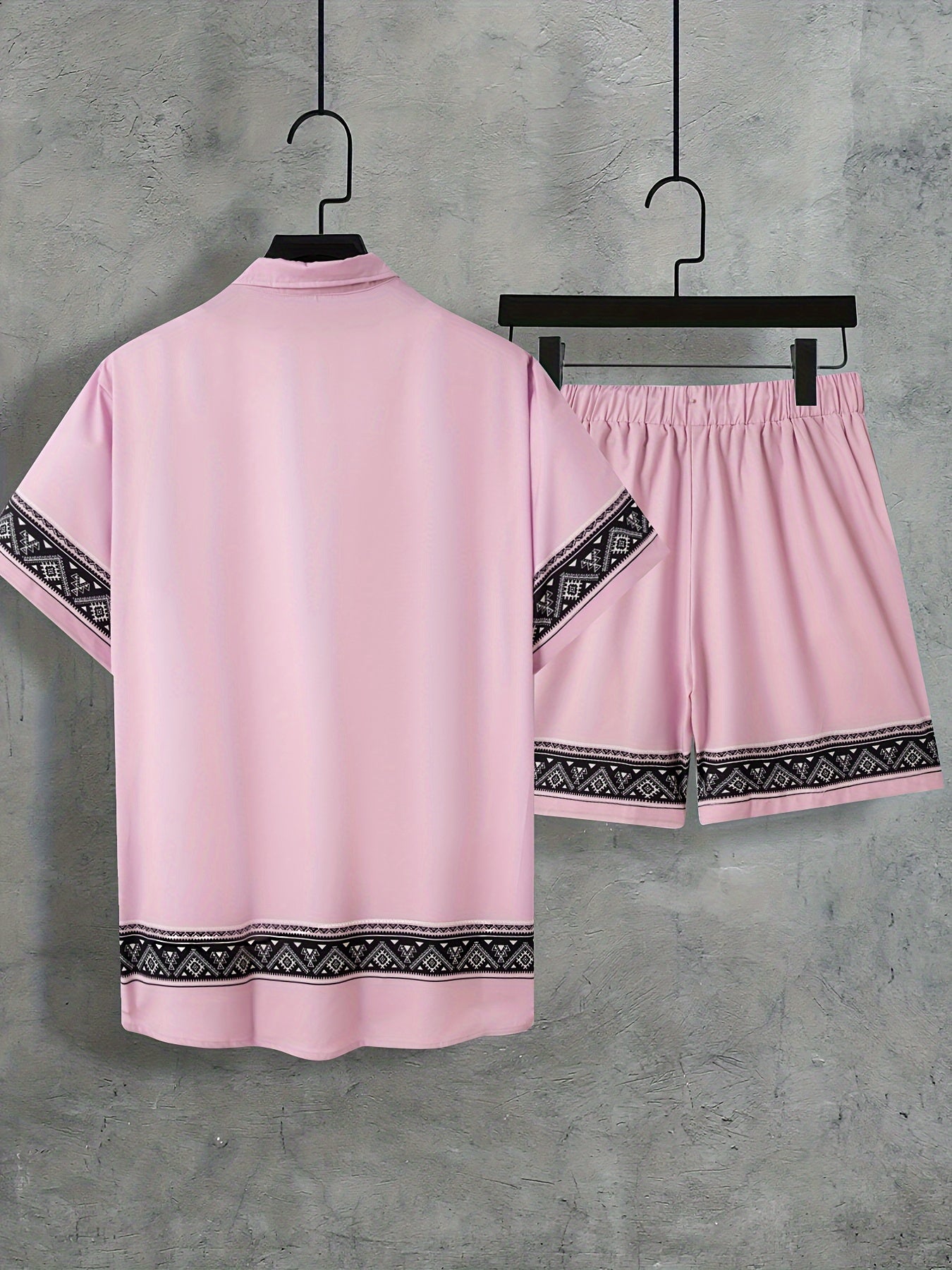 Boho sommarset för herrar, tvådelat: skjorta och shorts, avslappnat - Malik