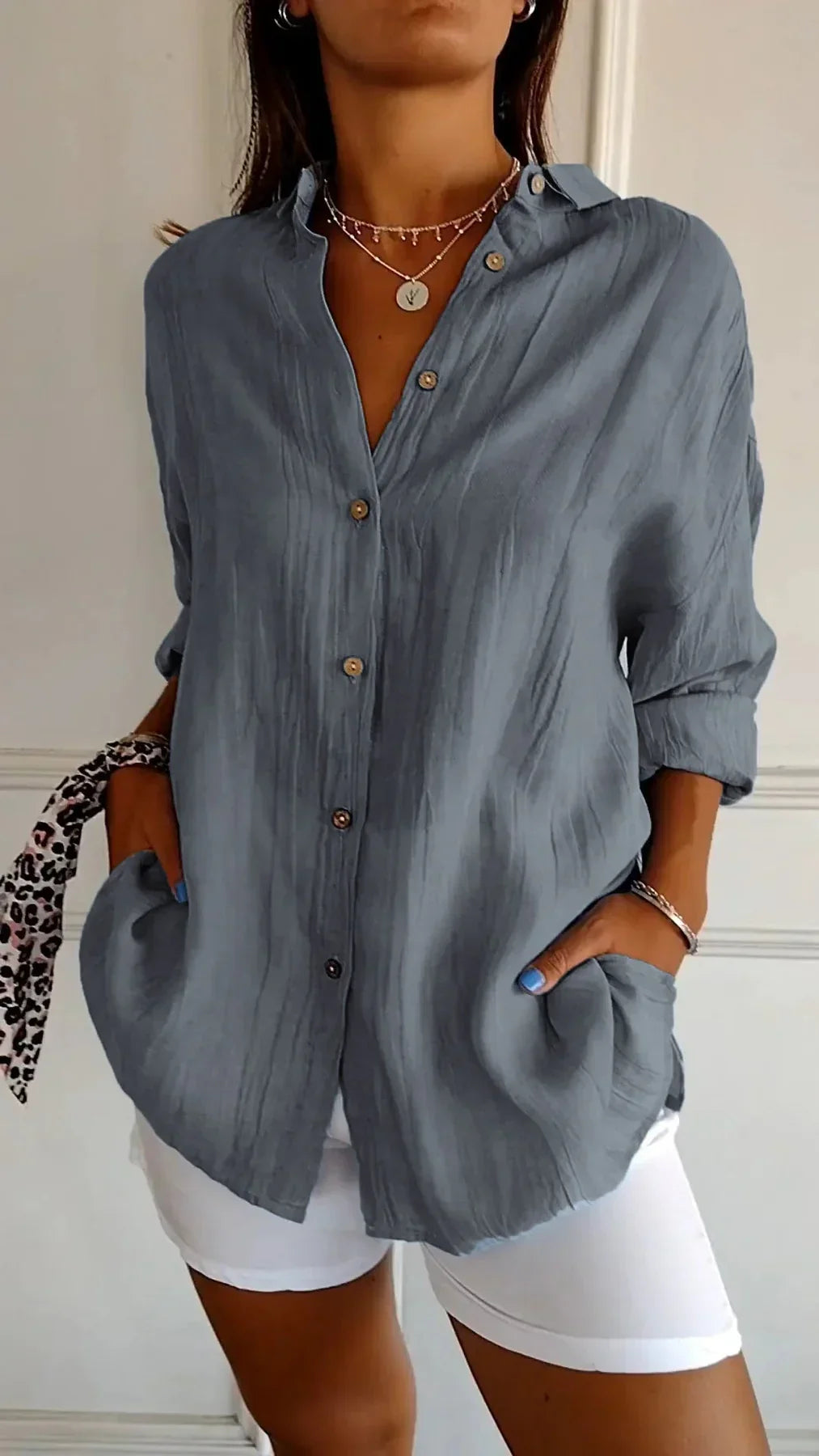 Höstlig lättvikts damblus - Elodie