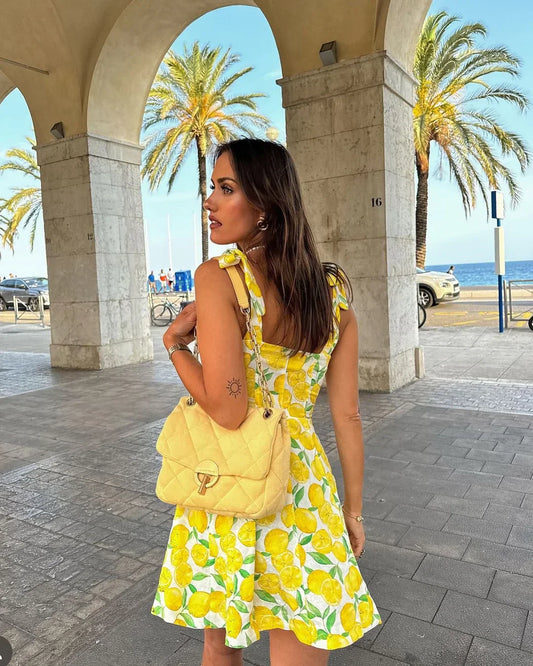 Sommarklänning med citronprint – Lianne