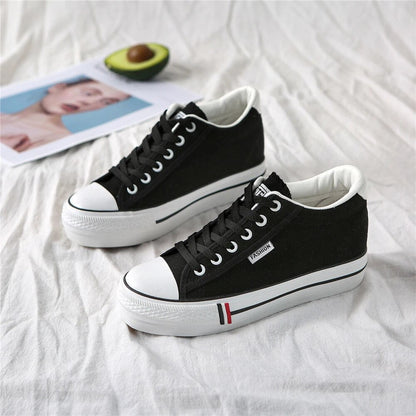 Snygga damsneakers i canvas med platåsula - Leonie
