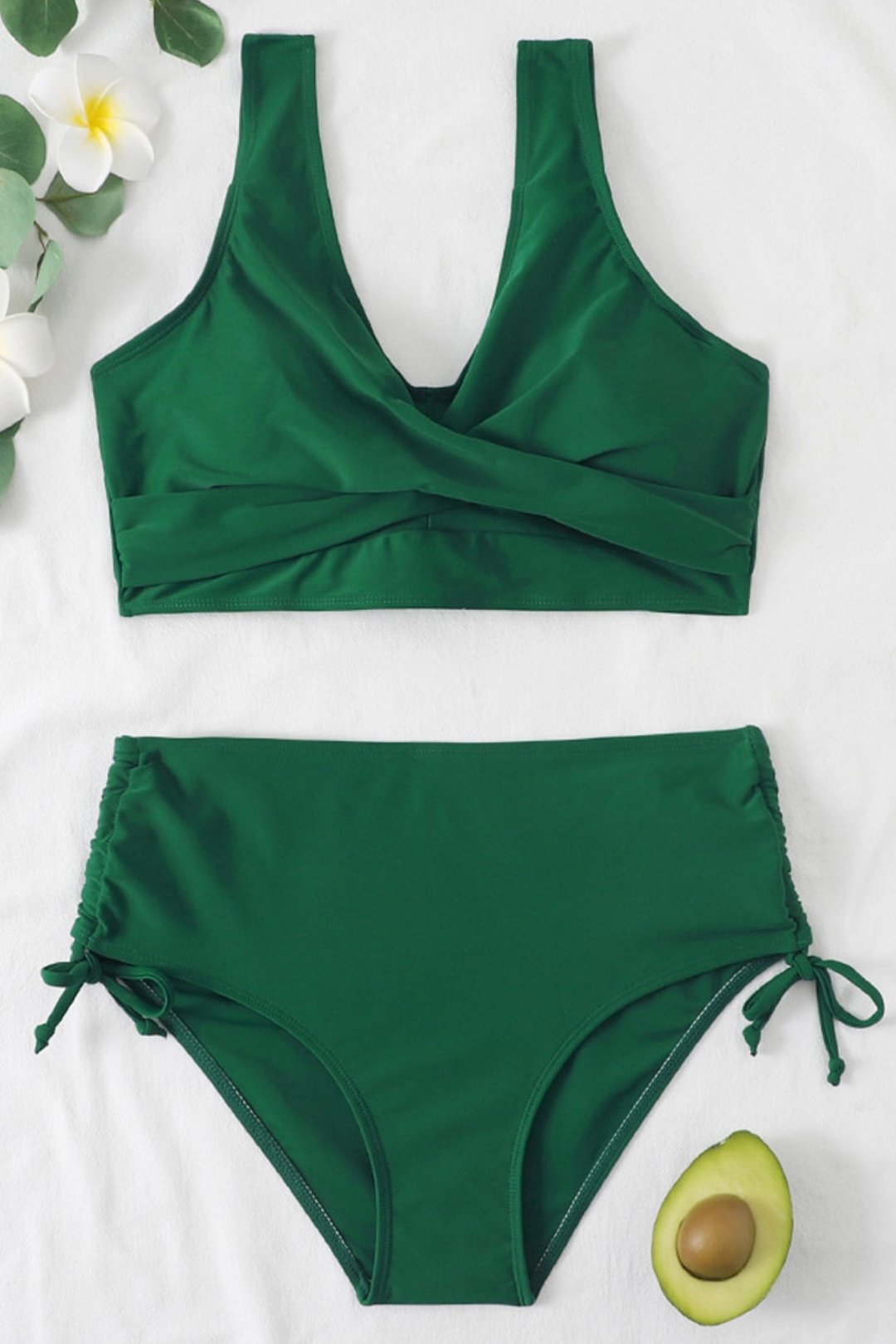 Färgglad bikini med drawstring och twist-detalj – Zaraï