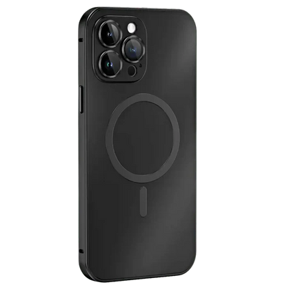 Schwarze iPhone-Hülle mit MagSafe, stoßfest, für iPhone 14 Pro Max, glattes Design.