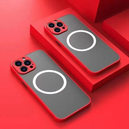 Matt magnetiskt mobilskal med MagSafe och fallskydd – 1+1 GRATIS