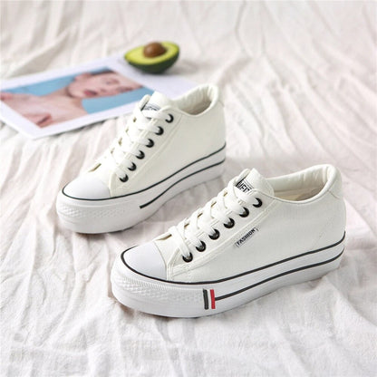 Snygga damsneakers i canvas med platåsula - Leonie