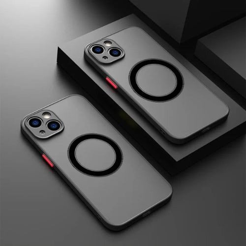 Matt magnetiskt mobilskal med MagSafe och fallskydd – 1+1 GRATIS