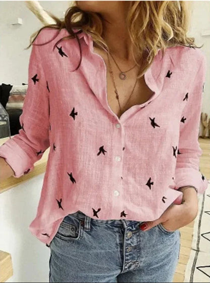 Höstlig vintageblus i linneblandning – Clara