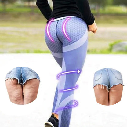 Högmidjade damyoga leggings med geometriskt mönster – Aurora