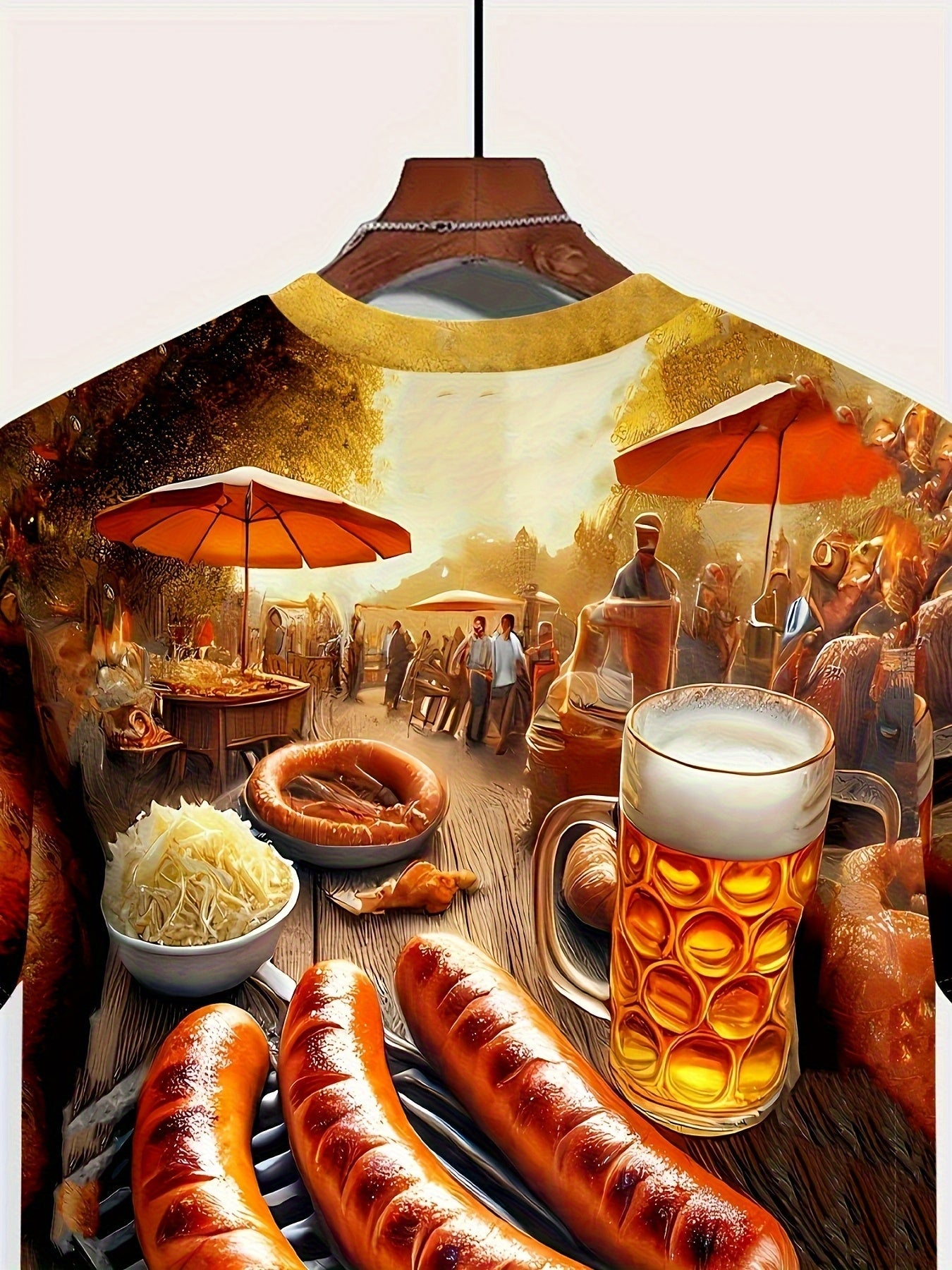 Herrarnas kortärmade T‑shirt med BBQ- och öltryck – Karl Oktoberfest 2026