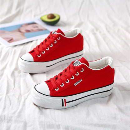 Snygga damsneakers i canvas med platåsula - Leonie