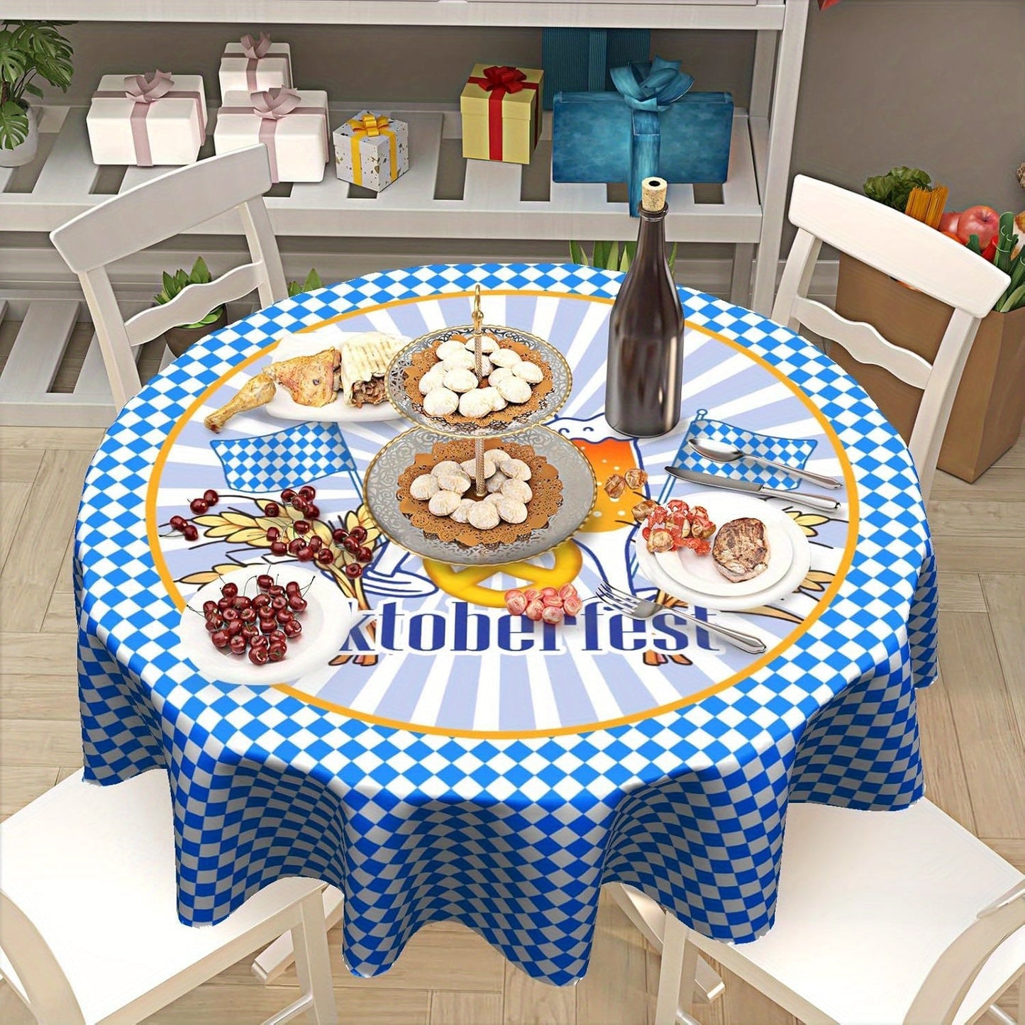Rund duk i polyester (152 cm och 178 cm) – WiesnTisch Oktoberfest 2026