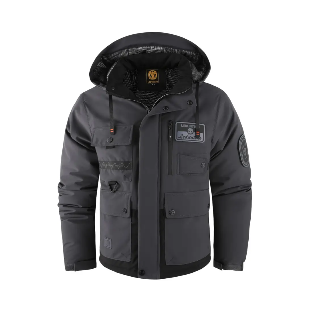 Herrarnas vadderade outdoorjacka med avtagbar huva – Henrik