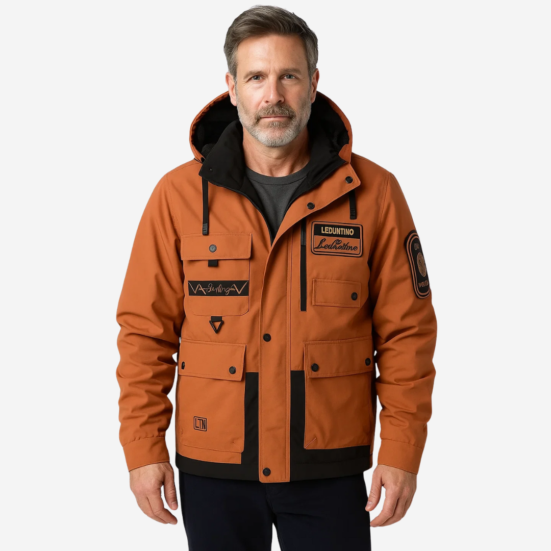 Herrarnas vadderade outdoorjacka med avtagbar huva – Henrik