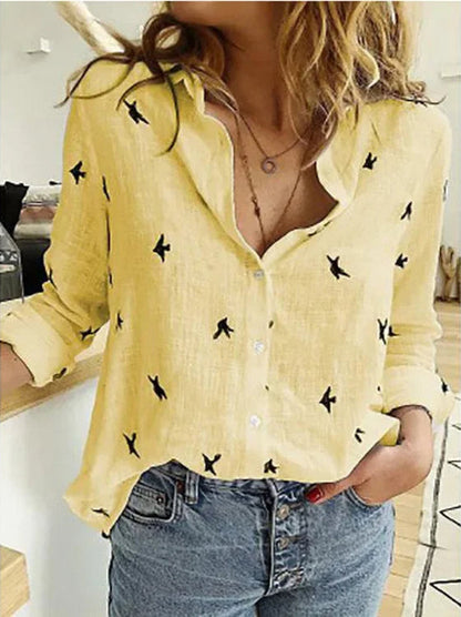 Höstlig vintageblus i linneblandning – Clara