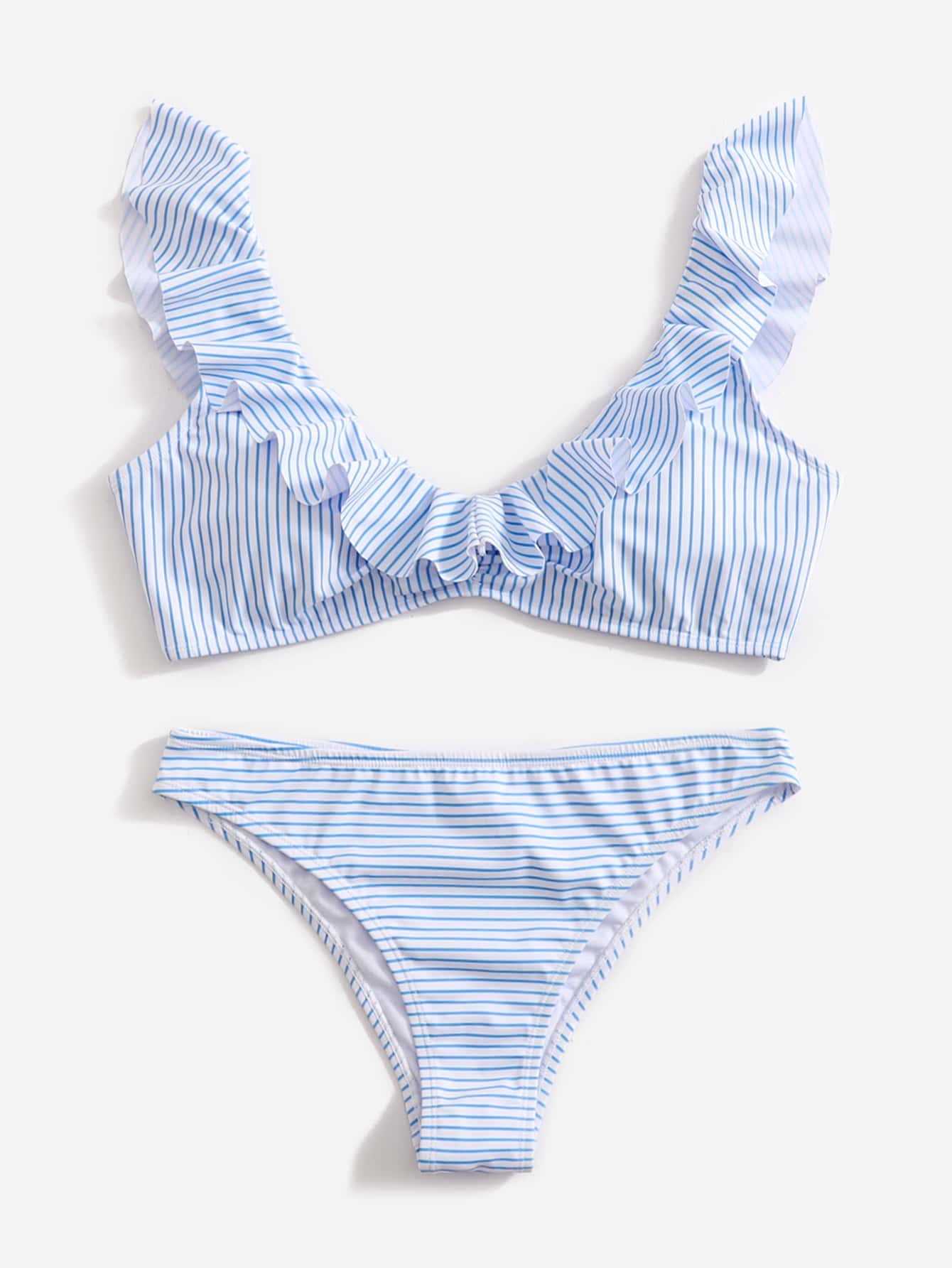 Blåvit randig bikini - Lina