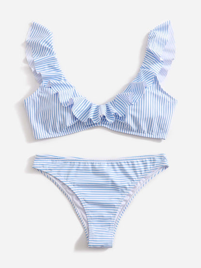 Blåvit randig bikini - Lina