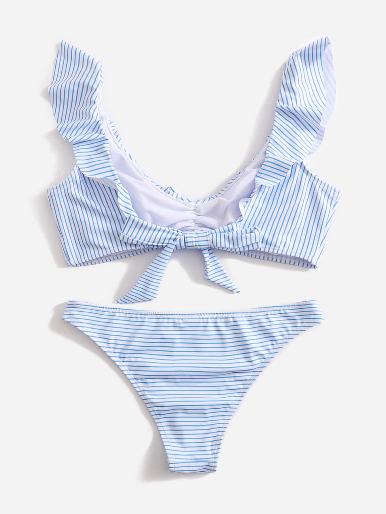 Blåvit randig bikini - Lina