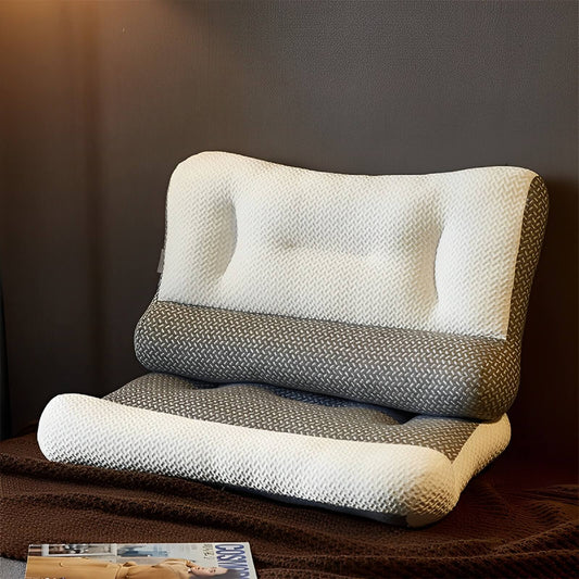 Orthopädisches Nackenstützkissen, ergonomisch, weiß-grau, Memory-Schaum, für besseren Schlaf