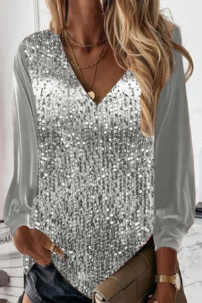 Höstlig damglitterblus – Elodie