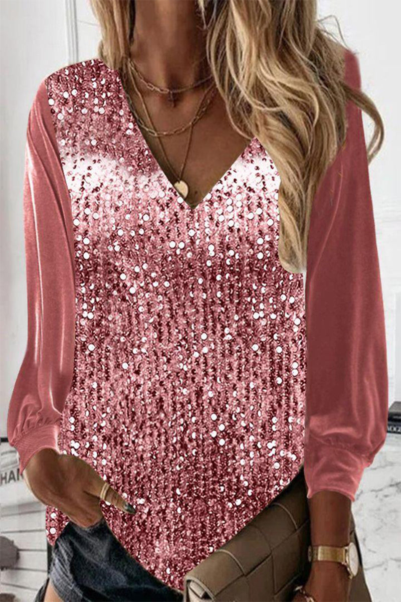 Höstlig damglitterblus – Elodie