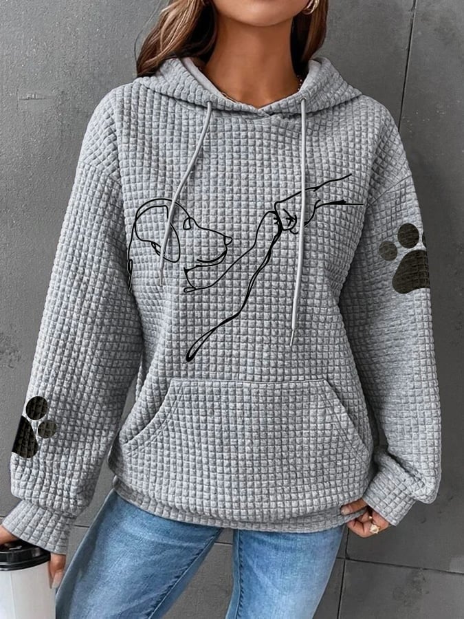 Varm damhoodie med hundmotiv – Selma