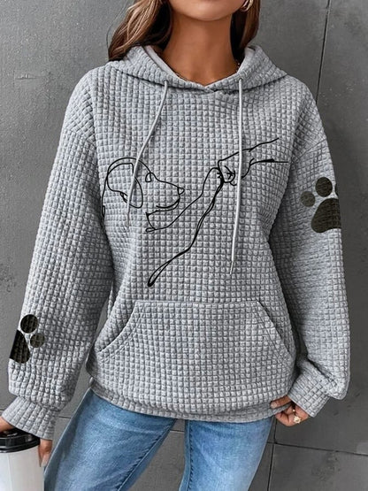 Varm damhoodie med hundmotiv – Selma