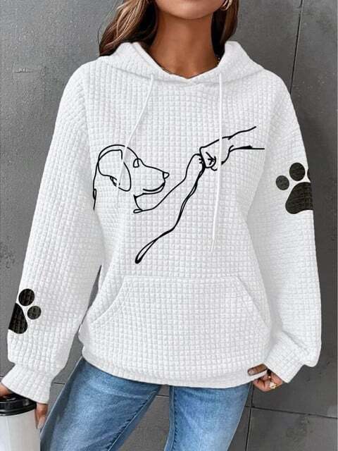Varm damhoodie med hundmotiv – Selma