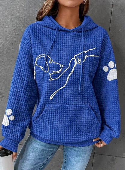 Varm damhoodie med hundmotiv – Selma