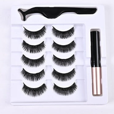 Set mit künstlichen Wimpern, Applikator und Kleber, schwarz, Make-up Zubehör, Beauty-Tools.