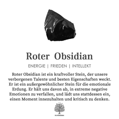Roter Obsidian Stein, Energie, Frieden, Intellekt, emotionales Gleichgewicht, Naturprodukt.