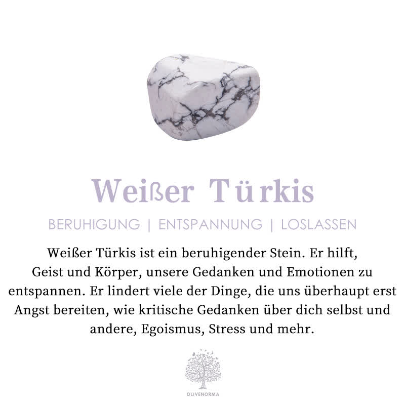Weißer Türkis Stein, beruhigend, entspannend, loslassen, Heilstein, spirituelle Balance.