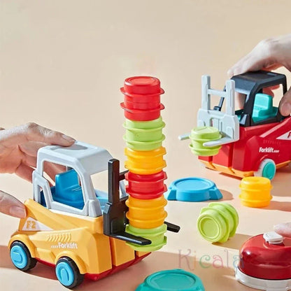 Staplingsspel med gaffeltruck – lärande spel för att främja skicklighet och koncentration