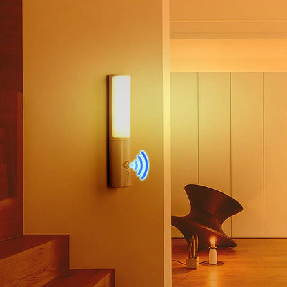 Wandleuchte mit Bewegungsmelder, LED, warmweiß, modernes Design, Innenbeleuchtung, energiesparend.