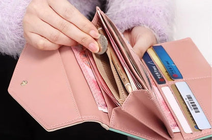 Damen Geldbörse rosa Leder, Kartenfächer, Münzfach, elegant, modisch, praktisch.