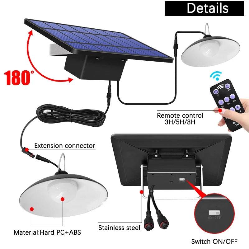 Trådlöst solenergi-LED-lampset med fjärrkontroll – TwinRay