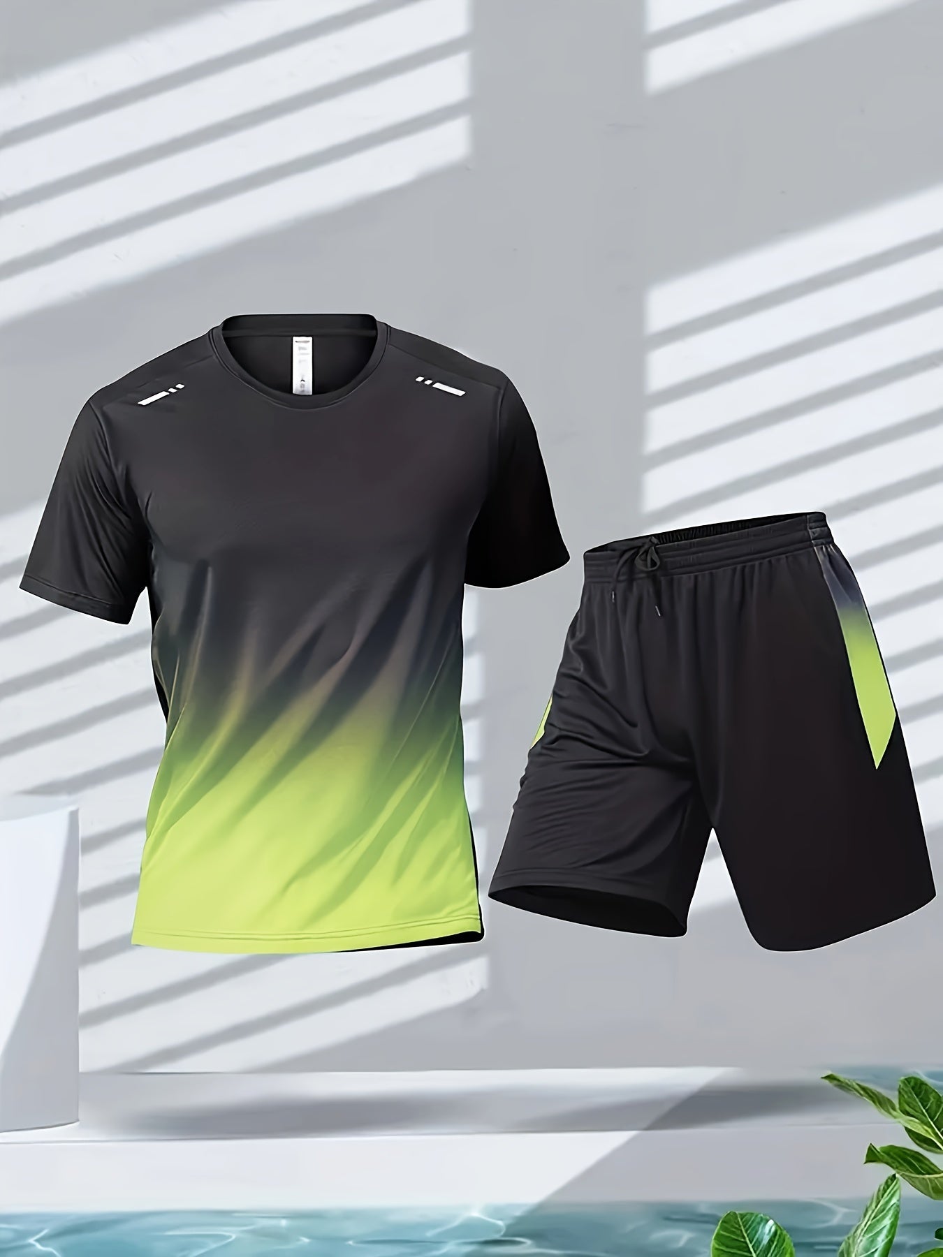 Andningsaktivt sportset för herrar med t-shirt och shorts - PowerMove