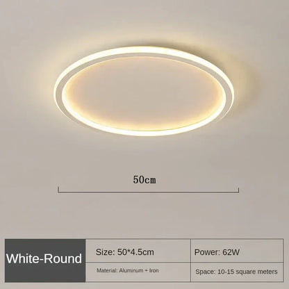 Runde LED-Deckenleuchte, weiß, 50cm, 62W, Aluminium, für 10-15m² Räume.