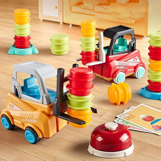 Staplingsspel med gaffeltruck – lärande spel för att främja skicklighet och koncentration