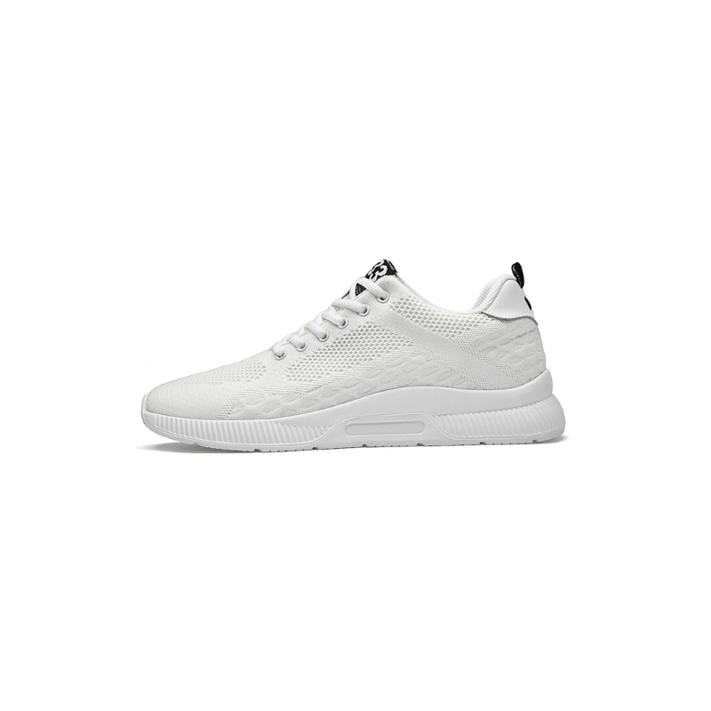 Weiße Sneaker aus Mesh, atmungsaktiv, sportlich, für Herren, modisch, bequem, rutschfest.