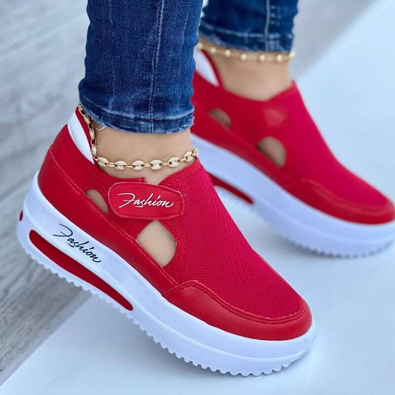 Damernas Andningsaktiva Mesh-Sneakers - Liana Höstupplaga