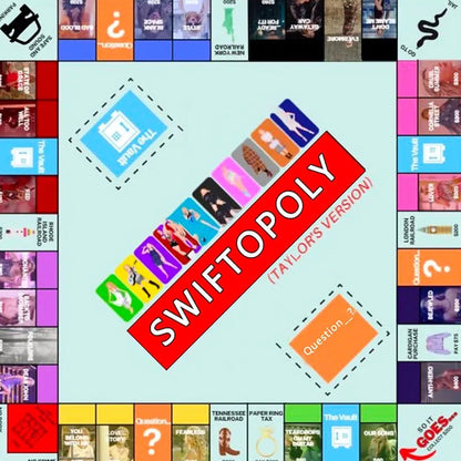 Musikbaserat brädspel med sangkort och monopolpengar för spelaftnar