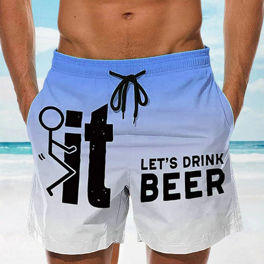Hawaiishorts för herr med elastisk midja – Fabio